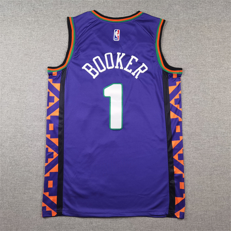 Men Phoenix Suns #1 Booker purple 2024 2025 NBA jersey